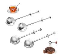 4-Pack Stainless Steel Tea Ball Infusers & Strainers for Loose Tea - Reusable Fine Mesh Long Handle Tea Filters for Cup, Mug and Teapot