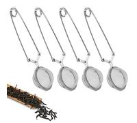 4 Pack Stainless Steel Tea Infuser with Handle, Ø 4.5 cm, Fine Mesh Strainer Ball for Loose Leaf Tea, Reusable Tea Filter, Ideal for Herbal & Green Tea Brewing