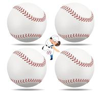 4 Pack Standard 9 Inch Baseballs - Standard Training & Game Balls for Outdoor Sports, Perfect for Youth and Adult Practice, Durable Leather Cover for Long-Lasting Use