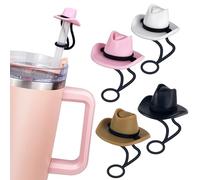 4 Pack Stanley Straw Cover Cowboy Straw Covers Cap for Stanley Cup Accessories Cowboy Hat Stanley Straw Topper Protector Lid Compatible With Stanley Cup 30 40 Oz