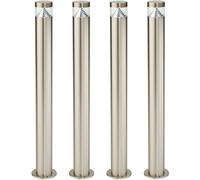Loops 4 PACK Stepped Outdoor Bollard Light - 3.3W LED - 800mm Height - Stainless Steel in Metallics Loops Metallics