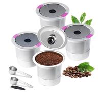 4 Pack Stianless Steel Reusable K Cup Coffee Pods Compatible for K eurig 1.0 & 2.0 Coffee Maker Refillable K-eurig Coffee Filter