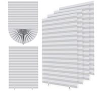 4 Pack Stick-On Blackout Shades, Temporary No-Drill Paper Curtains for Bedroom, Bathroom and Home Use - Easy Fit (White, 60W x 150H cm)