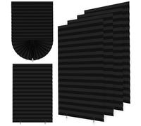 4 Pack Stick-On Blackout Shades, Temporary No-Drill Paper Curtains for Bedroom, Bathroom and Home Use - Easy Fit (Black, 60W x 150H cm)