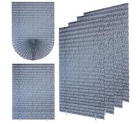 4 Pack Stick-On Blackout Shades, Temporary No-Drill Paper Curtains for Bedroom, Bathroom and Home Use - Easy Fit, High Light Blocking (Grey,light filtering, 60W x 150H cm)