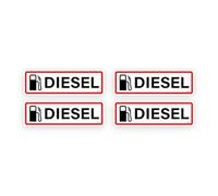 4 Pack Sticker Gold - 8cm DIESEL Self Adhesive Stickers - Water Proof, Car, Van, Vehicle, Sign, Notice, Decal, Warning, SG116