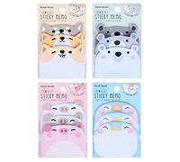 4 Pack Sticky Notes Animals Shape Self Stick Post Cute Self Stick Memo Note Pads for Office, School, Home, Kitchen (180 Pcs)