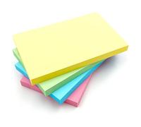 4 Pack Sticky Notes | Pastel or Bright Colours - Choose from Shapes: Square, Rectangle, Heart, Speech Bubble | Set of 4 Pads (100 Sheets Each - 400 Sheets in Total) (Rectangle, Pastel)