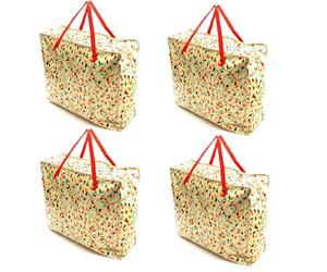 4 Pack Storage Bags, Autumn Leaf Design, 75x60x25cm