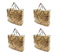 4 PACK Storage Bags Tiger Print Animal Design 75x60x25cm Heavy Duty Laundry Bags X-Large With Zip Waterproof Durable Reusable Foldable Strong Clothing Wardrobe Moving House Shopping Toy Decorations