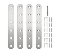 4 Pack Straight Brace,Flat Brace 6.1” x 0.75”,Stainless Steel Flat Metal Braces,Repair Bracket with Screws