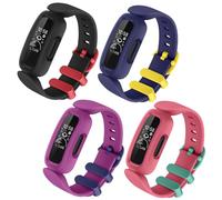 [4 Pack] Straps compatible with Fitbit Ace 3 Strap for Kids, Soft Silicone Adjustable Wristband Replacement Strap Boys Girls (4 Pack 01)