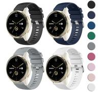 [4 PACK] Straps for Garmin Venu 2S/Venu 3S/Forerunner 265S/255S/255S Music/Vivoactive 4S/Vivomove 3S, 18mm Soft Silicone Watch Band for TicWatch C2/Fossil Q Venture Gen 4/Gen 3/Timex 4-PACK 02