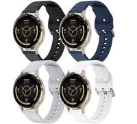 4 PACK Straps for Garmin Venu 2S/Venu 3S/Forerunner 265S/255S/255S Music/Vivoactive 4S/Vivomove 3S, 18mm Soft Silicone Quick Release Replacement Sport Loop Watch Band 4-PACK 01
