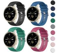 [4 PACK] Straps for Garmin Venu 2S/Venu 3S/Forerunner 265S/255S/255S Music/Vivoactive 4S/Vivomove 3S, 18mm Soft Silicone Watch Band for TicWatch C2/Fossil Q Venture Gen 4/Gen 3/Timex 4-PACK 03