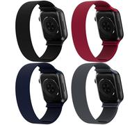 4 Pack Stretchy Solo Loop Nylon Bands Compatible with watch 38mm 40mm 41mm 42mm 44mm 45mm 46mm 49mm Women Men, Water-Resistant Elastics Sport Strap for iWatch Series 11/10/9/8/7/6/5/4/3/2/1 Ultra SE