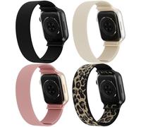 4 Pack Stretchy Solo Loop Nylon Bands Compatible with watch 38mm 40mm 41mm 42mm 44mm 45mm 46mm 49mm Women Men, Water-Resistant Elastics Sport Strap for iWatch Series 11/10/9/8/7/6/5/4/3/2/1 Ultra SE