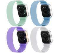 4 Pack Stretchy Solo Loop Nylon Bands Compatible with watch 38mm 40mm 41mm 42mm 44mm 45mm 46mm 49mm Women Men, Water-Resistant Elastics Sport Strap for iWatch Series 11/10/9/8/7/6/5/4/3/2/1 Ultra SE