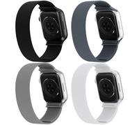 4 Pack Stretchy Solo Loop Nylon Bands Compatible with watch 38mm 40mm 41mm 42mm 44mm 45mm 46mm 49mm Women Men, Water-Resistant Elastics Sport Strap for iWatch Series 11/10/9/8/7/6/5/4/3/2/1 Ultra SE