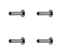 4 Pack Stylish Dark Bronze Cylinder Wall Mounted Door Stop for Home Decor - Rubber Stopper Protector