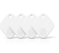 4 Pack Sualio Bluetooth Tracker - Apple Find My Network, IP67 Waterproof, Real-Time Location, Pet & Item Finder (4Pack White)
