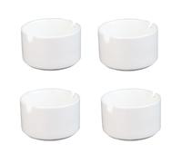 4 Pack Sublimation Blank White Ceramic Ashtrays for Cigarettes, DIY Heat Transfer Print Round Ceramic Holder for Tabletop Patio Indoor Fancy Gift for Smokers Home Office Desktop
