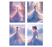 4 Pack Sunset Diamond Art for Kids Beauty Diamond Painting Crystal Art Kits DIY Full Rhinestone Dimond Painting for Kids/Beginners, 5D Embroidery Cross Stitch Crafts for Home Wall Decor 20x28in z895f
