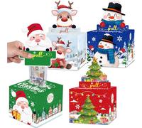 4-Pack Surprise Money Box with Pull Ribbon, Includes 200 Transparent Bags for Cash Storage, Festive Holiday Savings Container for All Ages, Red and Green