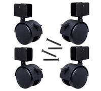 4 Pack Swivel Castor Wheels with Brake for Furniture - Heavy-Duty Household Casters Easy-Move Rolling Wheels for Home Furniture Pulleys and Cleats