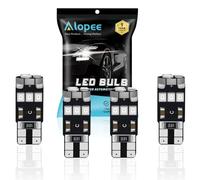 4-Pack T10 501 W5w Red Canbus Error Free LED Bulbs,9-SMD 2835 Chipsets Car Replacement Bulb For 194 168 2825 Map Dome Courtesy License Plate Side Marker Light (12V)