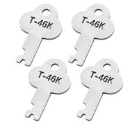 (4-Pack) T46 T-46k Trunk Lock Keys for Long Brand Old Storage Locker Locks,3815 3835 Trunk and Antique Steamer Trunk Locks - Steel Steamer Trunk Key Replacement Kit