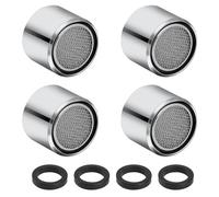 4 Pack Tap Aerator 22 mm Female Tread Faucet Filter Bathroom Aerators Faucet Strainer Chrome Plated Brass Sink Filter with Seal for Kitchen Shower Sink Hose