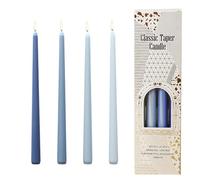 4 Pack Taper Candles, Ombre Blue Candles Long Burning, Smokeless Unscented Pillar Candles, Long Lasting Dinner Candles, Clean Material, Fits Most Candle Holders for Restaurant Home Christmas