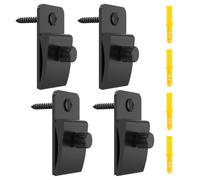 4-Pack Tapestry Hanger Clips - Heavy Duty Metal Quilt Wall Hangers & Rug Display Clamps - Sturdy Textile Art, Blanket & Carpet Hanging Kit with Mounting Hardware (Black)