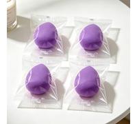 4 Pack Teardrop Beauty Blender Sponges, Latex-Free Hydrophilic Makeup Sponges for Liquid Foundation Concealer Cream Blush (Purple*4)