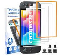 4-Pack Tempered Glass Screen Protector for Nintendo Switch 2 [7.9 inch] 2025, with Alignment Frame, Cleaning Kits, Ultra HD Screen Protector for Switch 2, with Soft Dust Proof Plug Kit for Nintendo 2
