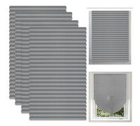 4 Pack Temporary Blinds, 90 * 180cm Stick on Blinds Windows, No Drill Blackout Blinds, Easy to Cut and Fit Self with Clips, for Windows Patio Doors Kitchen Bathroom Bedroom, Gray