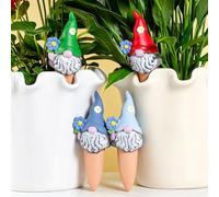 4 Pack Terracotta Watering Spikes, Vacation Self-Watering Planters Devices - Continuous Moisture with Slow Release Watering System - Perfect for Indoor Outdoor Plants (Cute Gnome)
