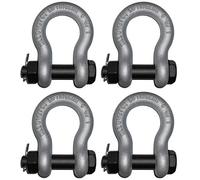 (4 Pack) Tested 1.5 Ton Safety Pin Nut & Bolt Lifting Towing Alloy Bow Shackle 4x4 Offroad Recovery CE