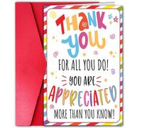 4-Pack Thank You Teacher Card - Appreciation for Perfect for Students to Show Gratitude End of Term Thank You Great Teacher Appreciation Card From Students Helping Me Grow Student (D, One Size)