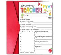 4-Pack Thank You Teacher Card - Appreciation for Perfect for Students to Show Gratitude End of Term Thank You Great Teacher Appreciation Card From Students Helping Me Grow Student (A, One Size)