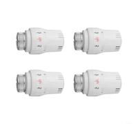 4 Pack Thermostatic Radiator Valve Head M30x1.5 White TRV Replacement for Heating System Temperature Control Anti-Freeze 5 Settings