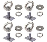 4 Pack Tie Down Eye Nuts, Solid Stainless Steel/Heavy Duty Eye Bolt M8, Compatible with Most Track Systems. Suitable for Most T or C Channel