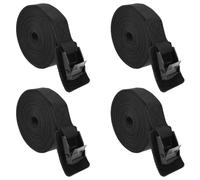 4 Pack Tie Down Straps 5M x 25mm with Protective Pad, Adjustable Lashing Straps with Quick Release Cam Buckle, Nylon Tensioning Belts for Roof Rack, Kayak, Motorcycle, Cargo, Luggage, 450Lbs Capacity