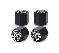 4 Pack Tire Valve Stem Caps Cover Car Accessories,Cute Airtight Dust Proof Covers for Cars, Trucks, SUVs,Bikes, Motorcycles, Bicycles(Black White Cow Skin)