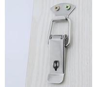 4-Pack Toggle Catch Hasp Latch Lock for Cabinets, Tool Boxes & Storage Boxes - Iron Nickel Plated, Rust-Resistant, Heat/Cold Tolerant, Silver Fi(L Without Lock)