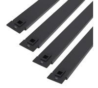 [4 Pack] Toolless Quick-Fit Blanking Plate Solid 1U Cabinet Rack 19 inch Black