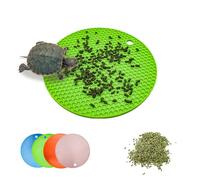 4 Pack Tortoises Feeding Mats, Foraging Toys for Turtles, Reptile Tank Accessories for Healthy Feeding, PVC Foraging Mat to Increase Feeding Time for Turtle, Bearded Dragon, Gecko, Hermit Crab