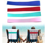 4 Pack Towel Bands for Sun Loungers, Elastic Bands for Beach Chair Towel, Windproof Towel Holders for Chairs, Adjustable Towel Straps (1 Blue + 1 Red + 1 Pink + 1 Light Blue)