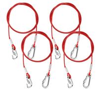 4 Pack Trailer Breakaway Cable-1mx3mm Caravan Breakaway Cable with 2 Carabiners, Easy Quick Emergency Towing Rope Carbine Threaded Hook for Braked Trailers, Boat, Caravan Vehicle Safety Connection